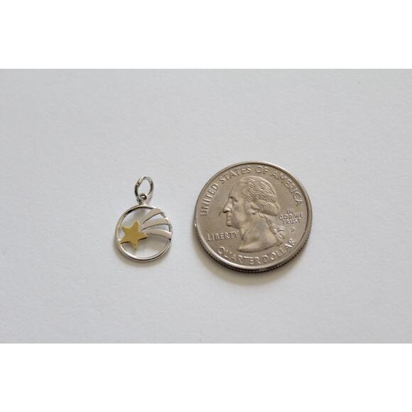 Sterling Silver Shooting Star Charm with Bronze Star, Shooting Star Charm - Picture 3 of 8